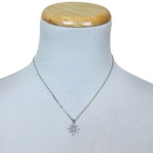 NEW Silver Tone North Star Star Rhinestone Pendant Necklace Adjustable
